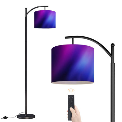 Arc Floor Lamp Raster abstract dark blue purple blurred smooth texture Floor Lamps with Remote LED Lights Adjustable Lamp Shades Tall Standing Lamps for Reading Office Living Room
