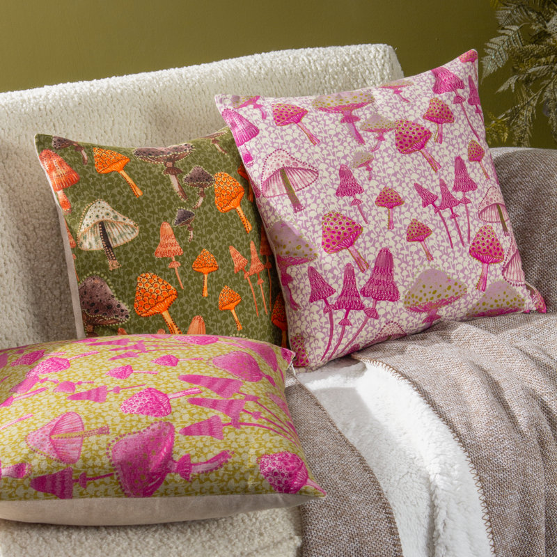 Square Cushion, Purple/White