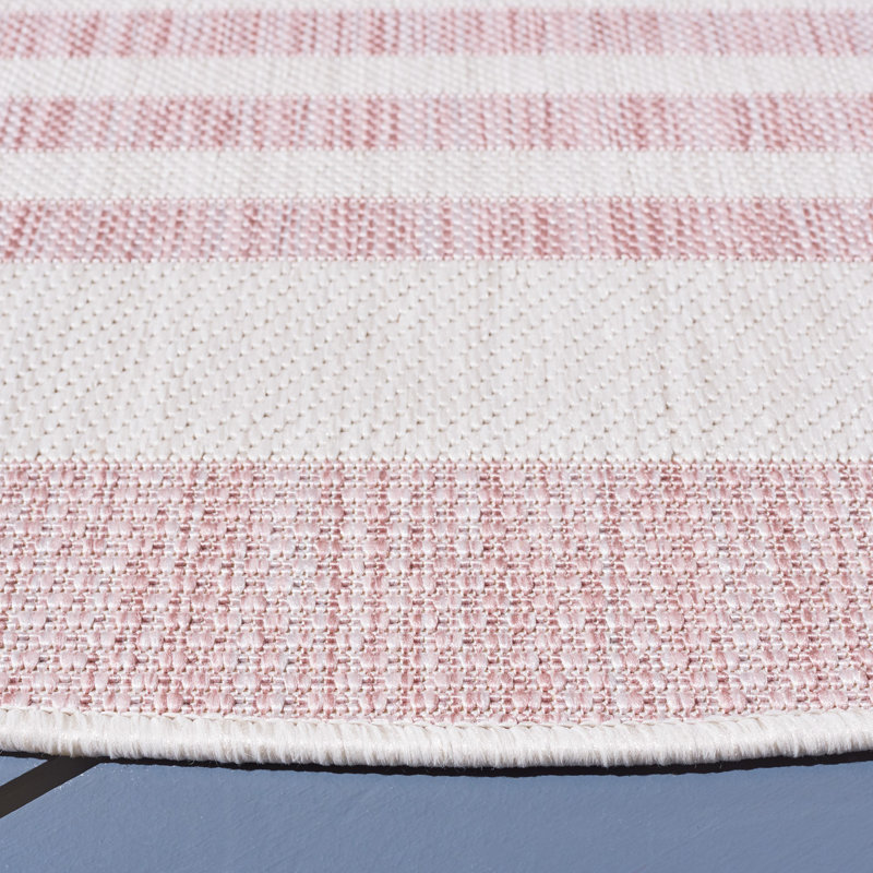 Tapis d'intérieur / extérieur à rayures Ketilfrith Performance, Rond 6 pi 7 po