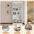 83.4" Tall Wood Bookcase with light strip, 5-Tier Decor Bookshelves with Adjustable Shelves, Free Standing Storage Organizer-1719730066
