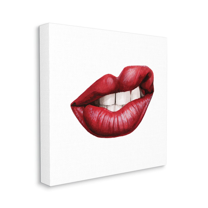 Sneering Lips Bold Emotion - rouge à lèvres - dents, H 24 po x l 24 po, Toile tendue