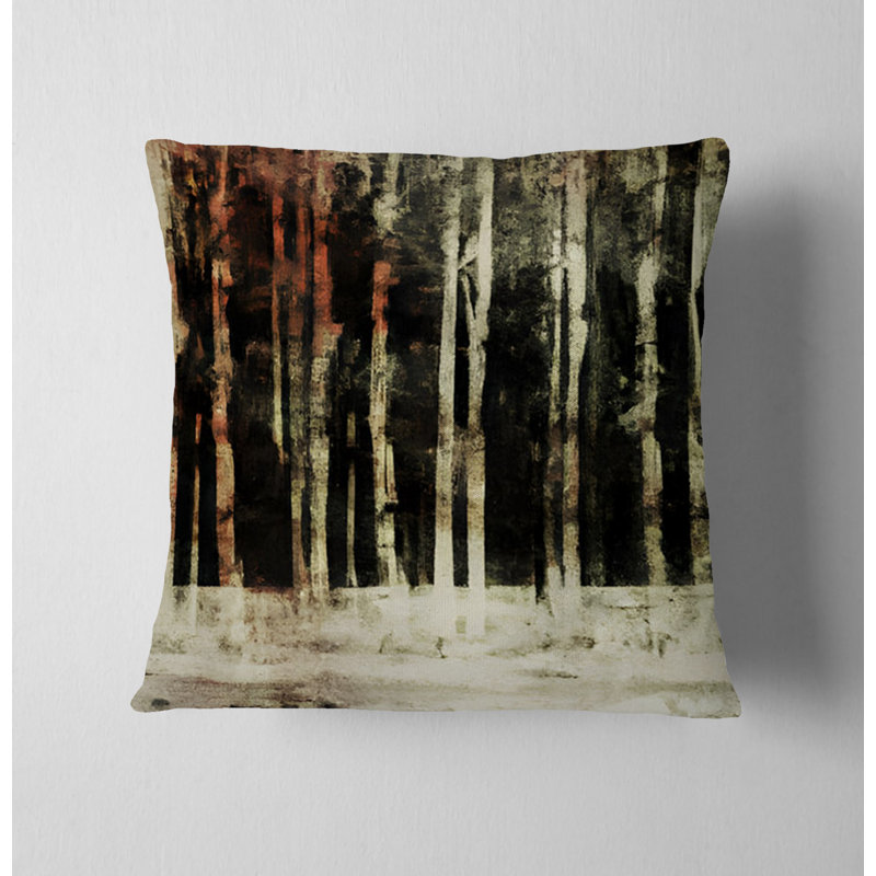 Coussin décoratif avec insert, Noir / rayé brun / abstrait 3, H 20 po x l 20 po