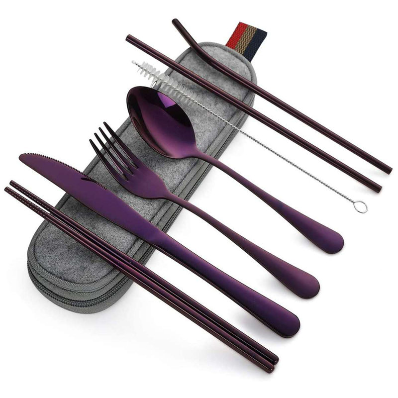 Wrought Studio™ Stainless Steel Flatware Set, Purple