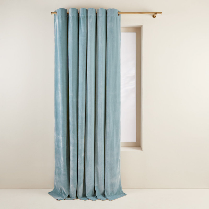 Dario Room Darkening Curtain Single Panel, Blue, 137 x 280cm