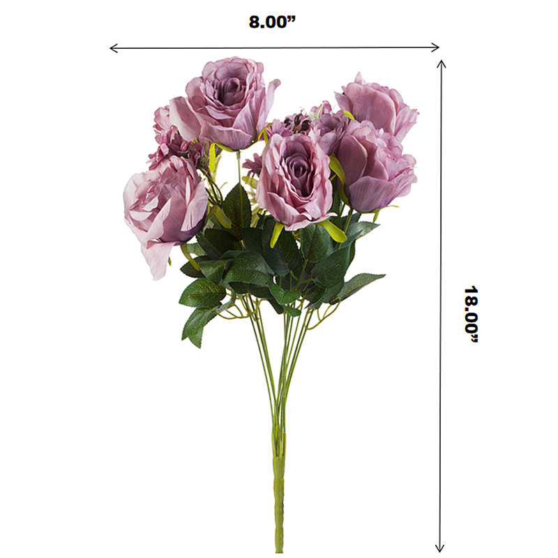 Mélange de roses et de buissons, Mauve