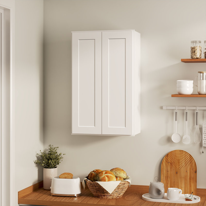 Armoire de cuisine , Blanc shaker, L 24 po x H 42 po x P 12 po
