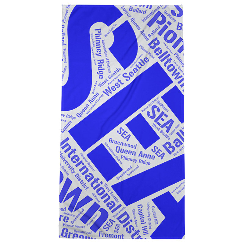 Bath Towel, Seattle, Blue, Microfiber