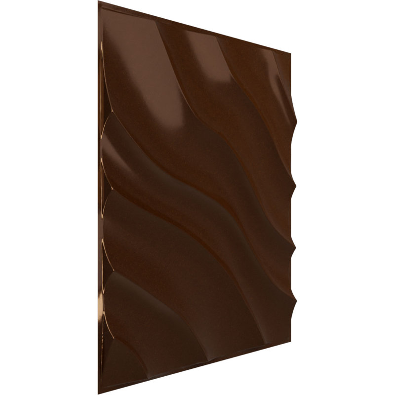 Panneau mural décoratif 3D EnduraWall ondulé moderne l 19 5/8 po x H 19 5/8 po, cuivre foncé métallique (couvre 2,67 pieds carrés)