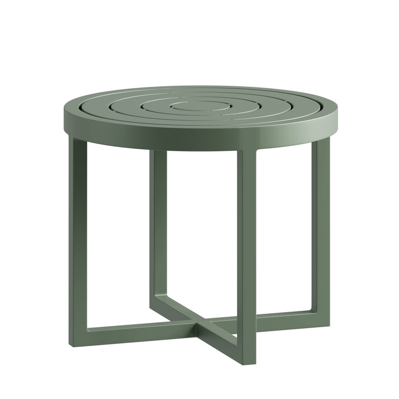 Round End Table, Eucalyptus Green
