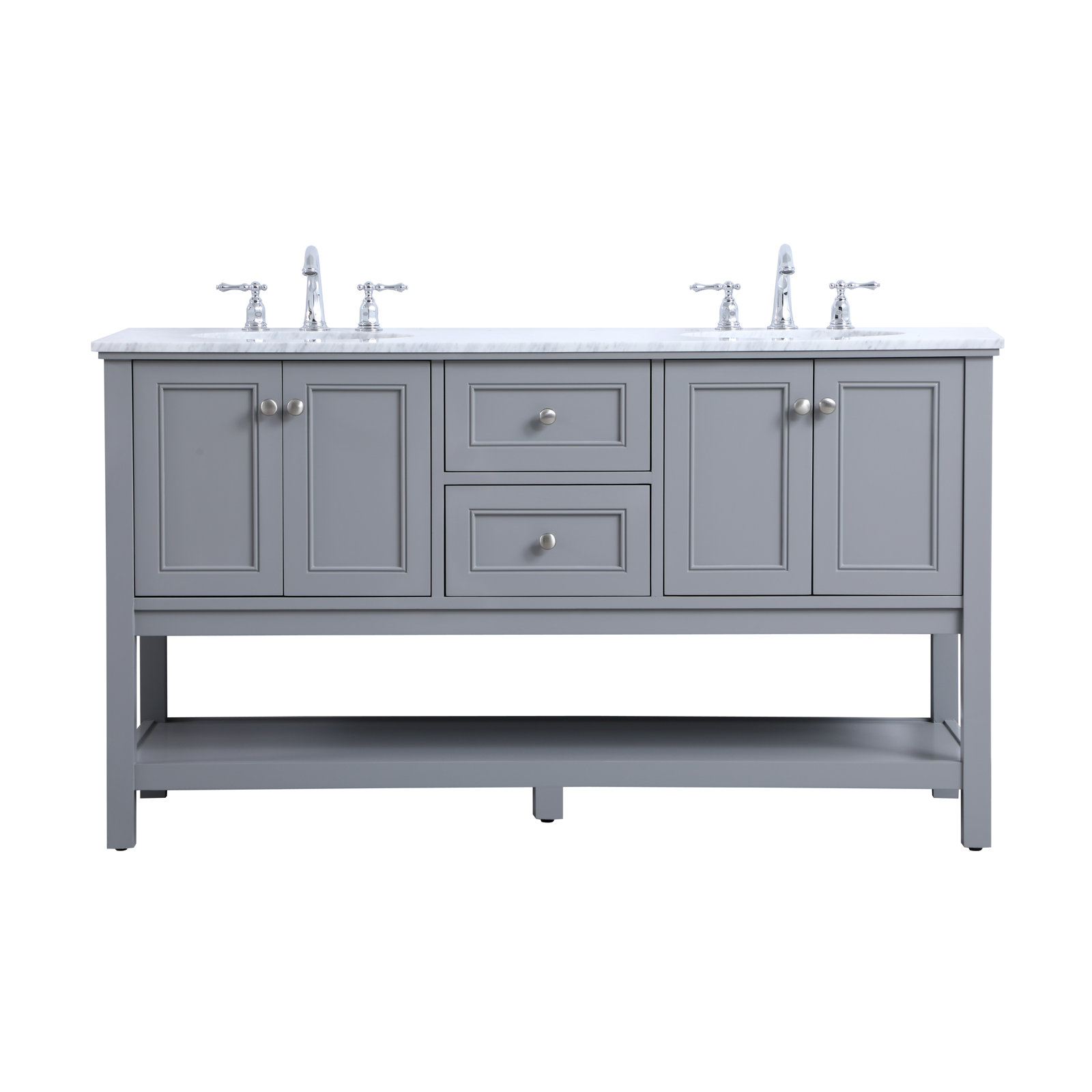 Bonsai 60'' Double Bathroom Vanity, Gray