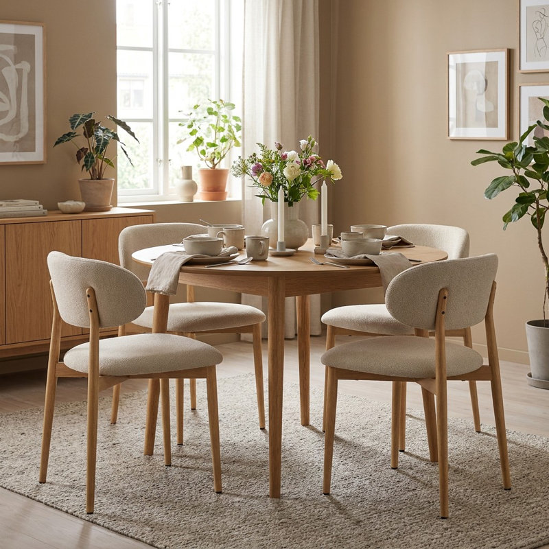 Ensemble de 2 chaises d'appoint modernes rembourrées avec pieds en acier au carbone pour la maison et le restaurant (beige)