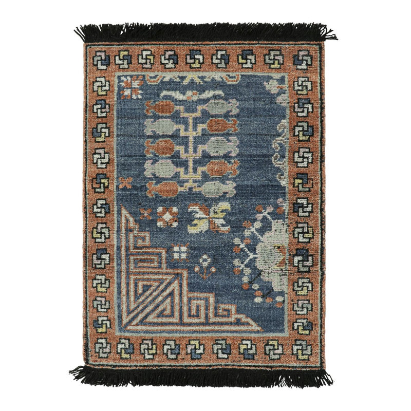 Burano Hand Knotted Wool Geometric Area Rug, Rectangle 9' x 12'