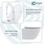 Toilette murale à double chasse allongée Lofeyo 1,28 GPF Toilette compacte à chasse d'eau avec siège confortable Quick Modern Standard