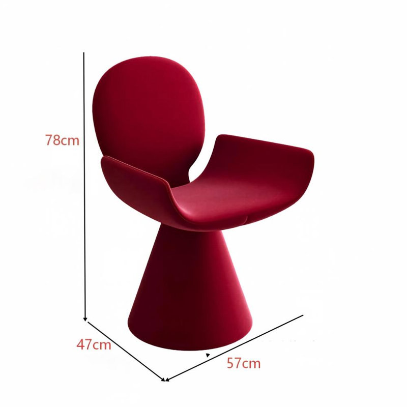 Upholstered Fabric Swivel Accent Chair, Red