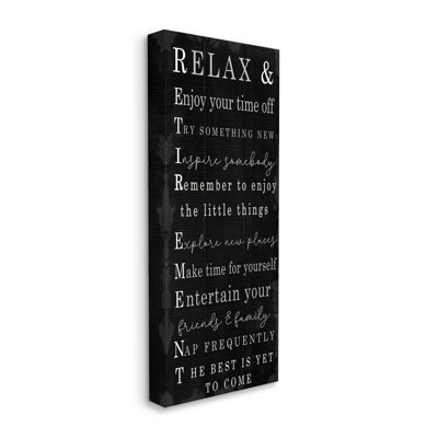 «Relaxed Retirement Expressions», motif patiné noir