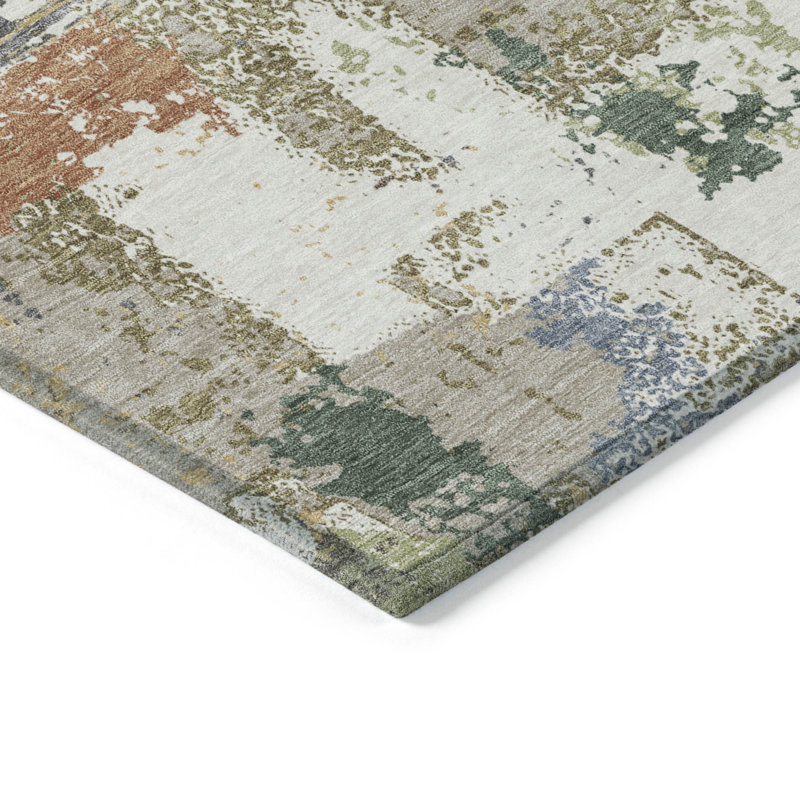Machine Washable Indoor/Outdoor Husby ACN2212 Abstract Rug, Rectangle 2'6" x 3'10"
