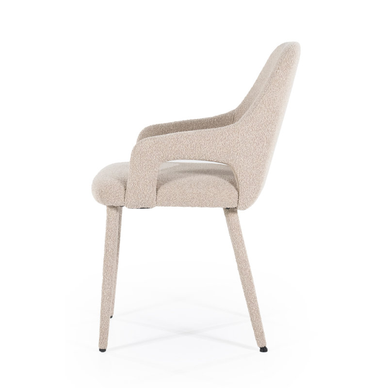 Dining Chair Upholstered Arm Chair, Taupe