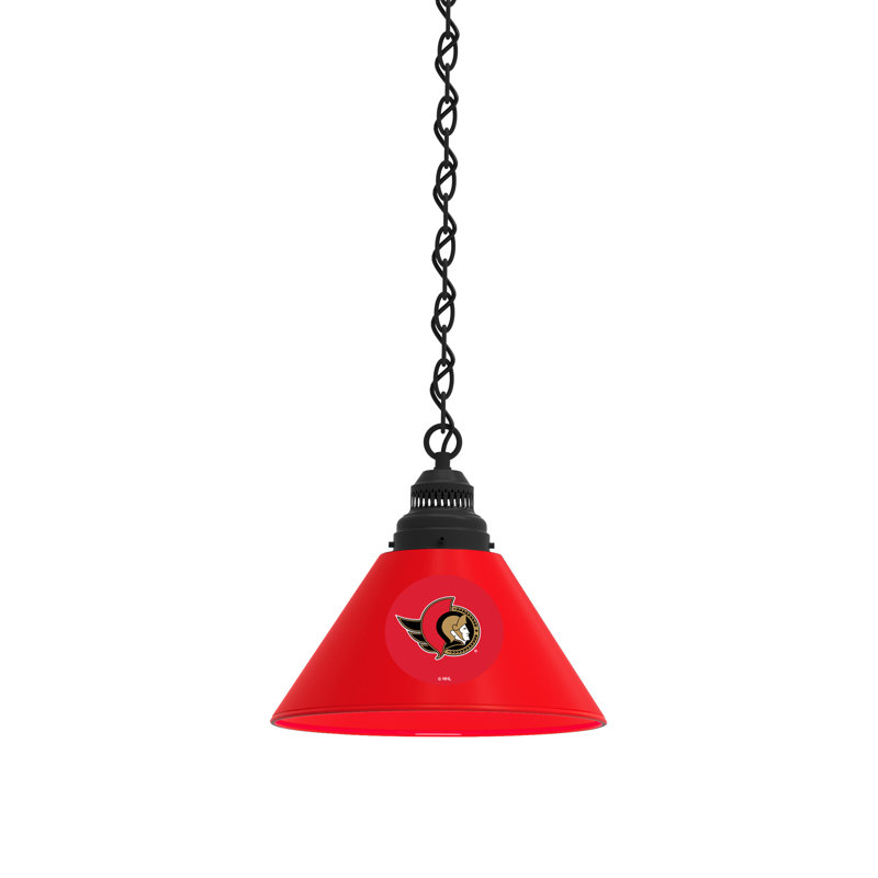 Luminaire suspendu conique 1 lumière NHL, Noir, Ottawa Senators