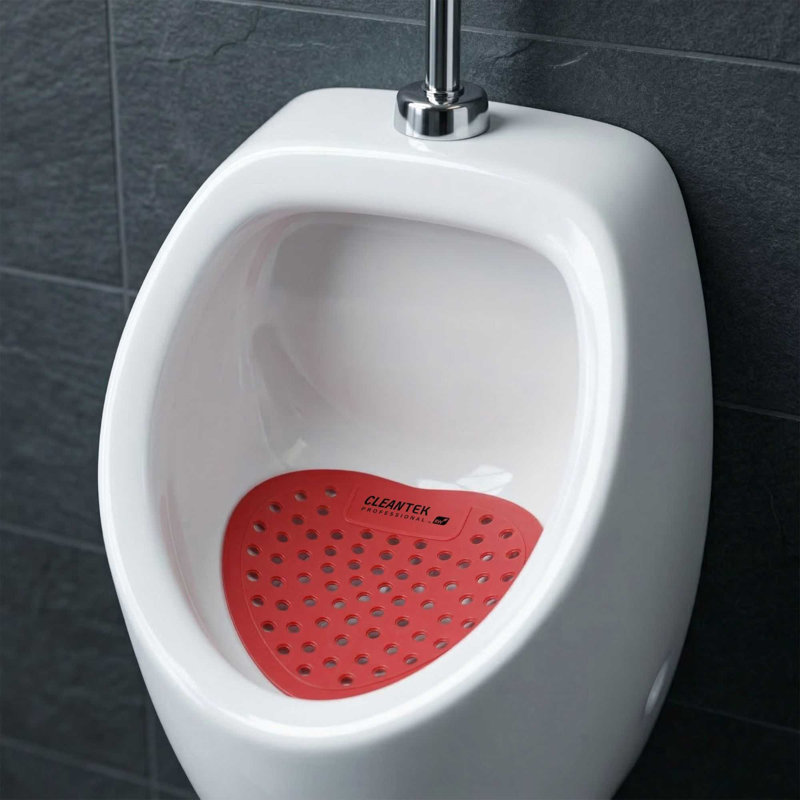 Ensemble de 1 filtre à urinoir pour salle de bain en plastique avec gant pour urinoir de restaurant, Rouge