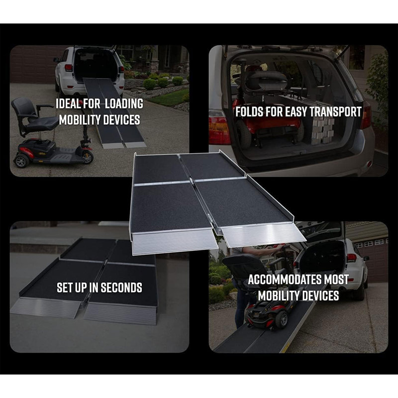 EZ-ACCESS SUITCASE TRIFOLD Portable Ramp with Surface That Resists Slips, 6' L