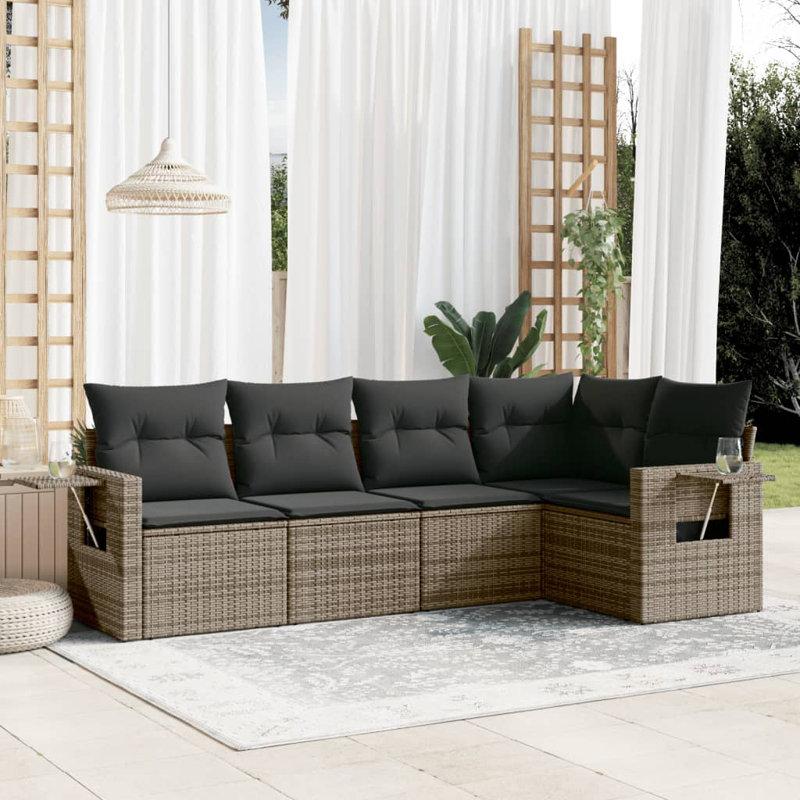 Vidaxl Garden Sofa Set Grey, Dark Grey