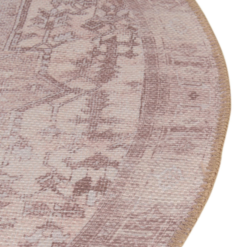 Tapis transitionnel Amilio de couleur beige / ivoire, Ovale 2 pi x 3 pi 1 po