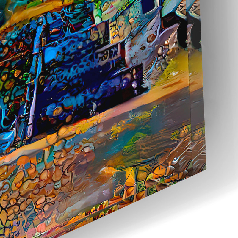  «Teotihuacan» par Pierre Gavidia, art mural en verre acrylique, 16 po x 12 po