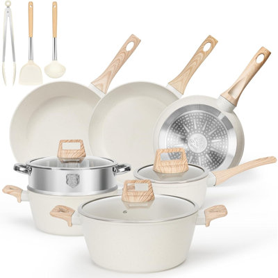 13-Piece Non-Toxic Granite Nonstick Cookware Set