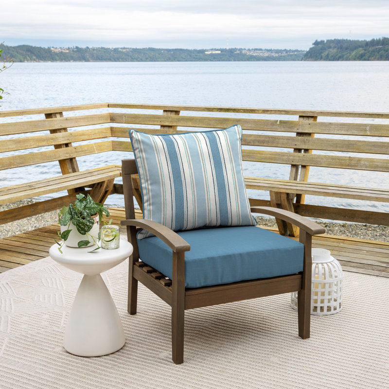 ARDEN Outdoor Chaise Lounge 3.5" Cushion, Blue/Gray/White