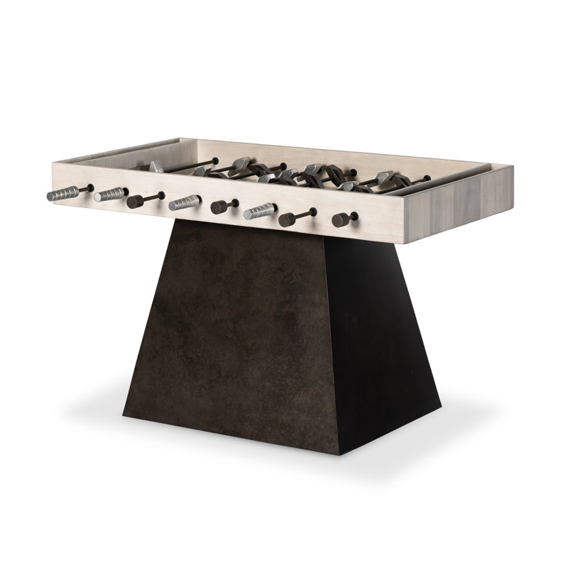 Wesson 56" Wood Foosball Table, Aged Aluminum/Polished Aluminum