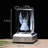 3D Crystal Guardian Angel Figurine With Colourful Light Base