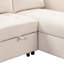 Méridienne modulaire élégante et fonctionnelle avec support escamotable, table rabattable et chargeur USB beige