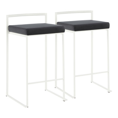 Ensemble de 2 tabourets de comptoir contemporains empilables 16 po x 17,5 po x 31 po