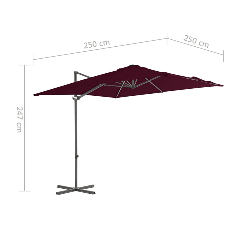 Jaxton 250cm Cantilever Parasol, Red