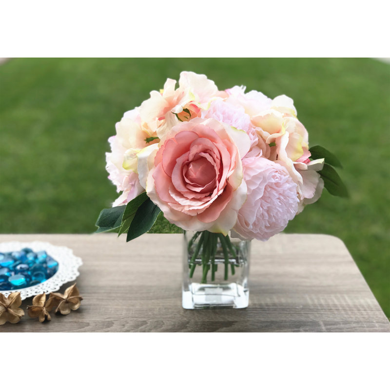 Silk Arrangement in Vase, Pink