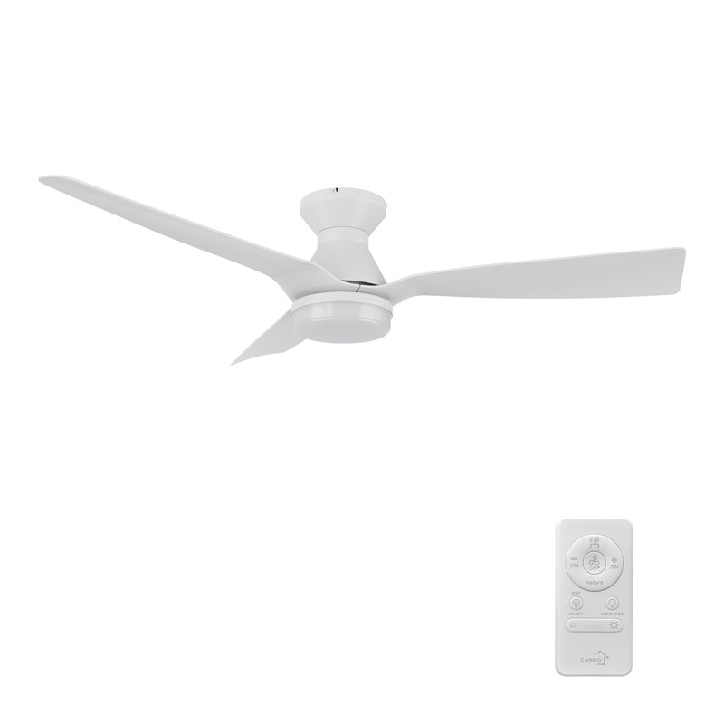 Ventilateur de plafond de 52 po avec éclairage à DEL, Blanc, Blanc
