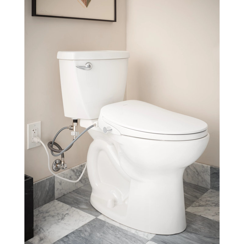 White Elongated Electronic Bidet Seat with Heated Function