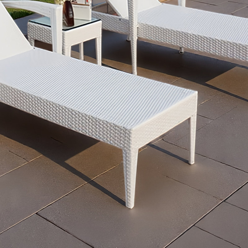 Fauteuil inclinable pour l'extérieur, Blanc, Blanc