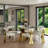 White Boucle Upholstered Dining Chair With Gold Legs Set Of 4