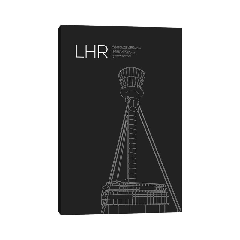 LHR Tower, Heathrow Airport by 08 Left - Wrapped Canvas Print, 66.04 cm H x 45.72 cm W