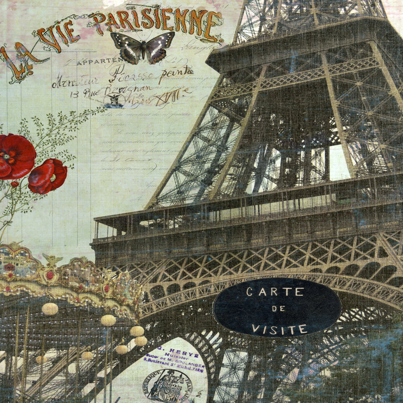 Eiffel Romance IV - Wrapped Canvas Print, 30cm H x 30cm W