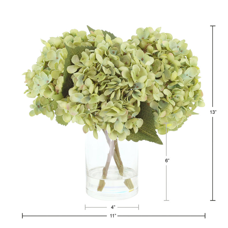 Hydrangea Floral Arrangement in Glass Vase