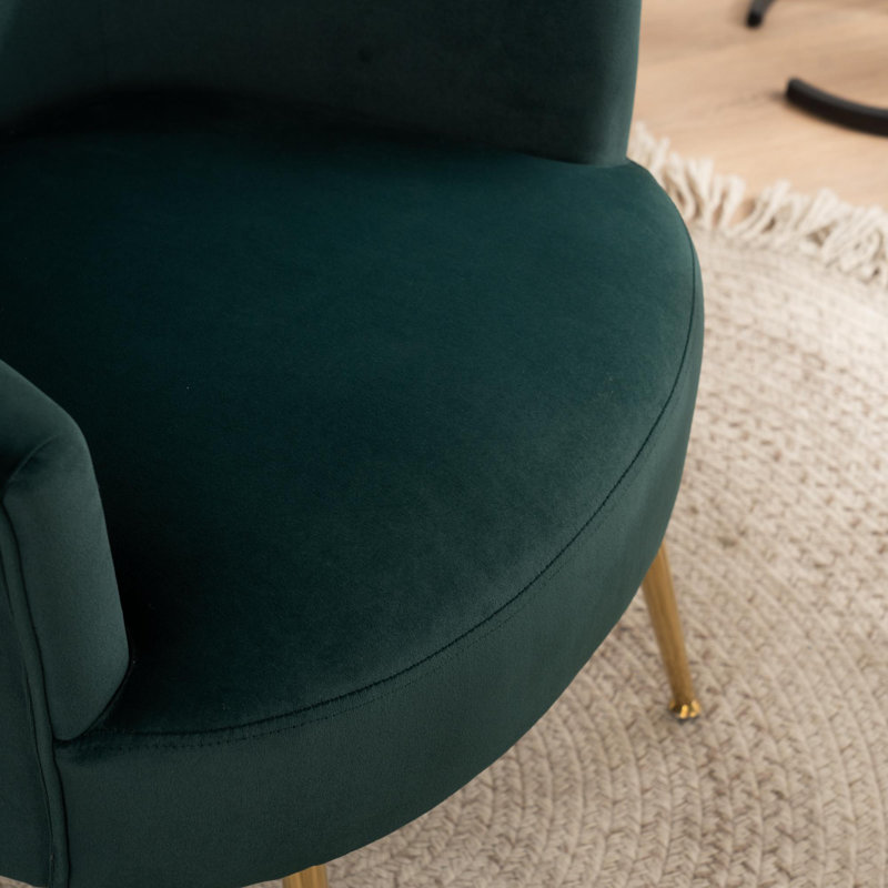 Lyela Upholstered Accent Chair, Green Velvet