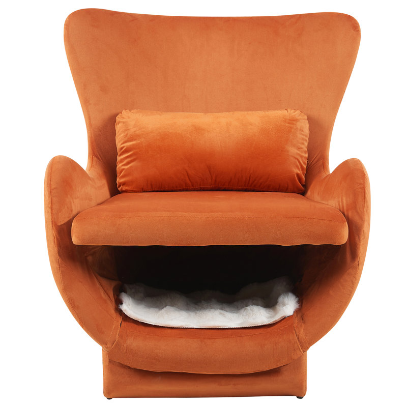 Fauteuil d'appoint en velours pour animaux de compagnie avec inclinaison ergonomique et éponges à haute densité pour le salon