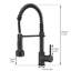 Robinet de cuisine rétractable à DEL, noir, levier simple, bec arqué haut pour le confort, robinet noir contemporain avec levier