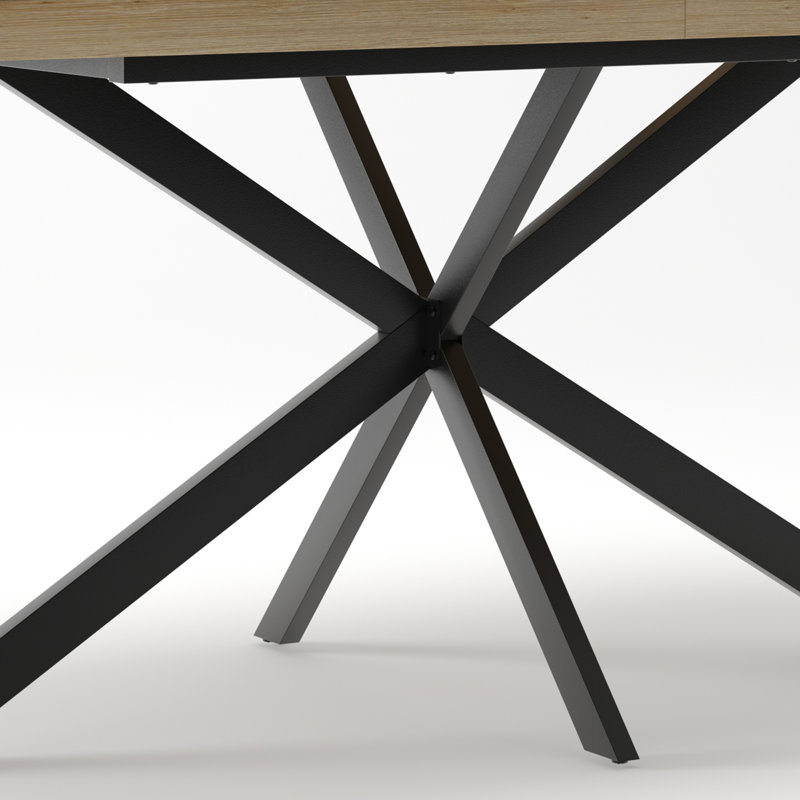 Solvyn  55.11" - 70.86" Retro Rectangular Extendable Dining Table With Hidden Storage