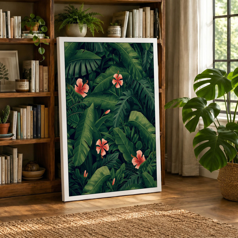 Garden in Bloom Botanical - Wrapped Canvas, 30x20 - 76.2 x 50.8 cm, Taupe Border