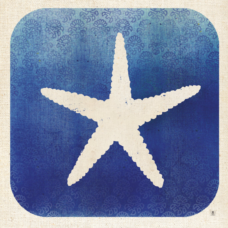 Watermark Starfish by Studio Mousseau - Wrapped Canvas Painting, 91cm H x 91cm W