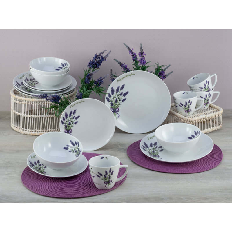 Home 16 Piece Porcelain China Dinnerware Set - Service for 4