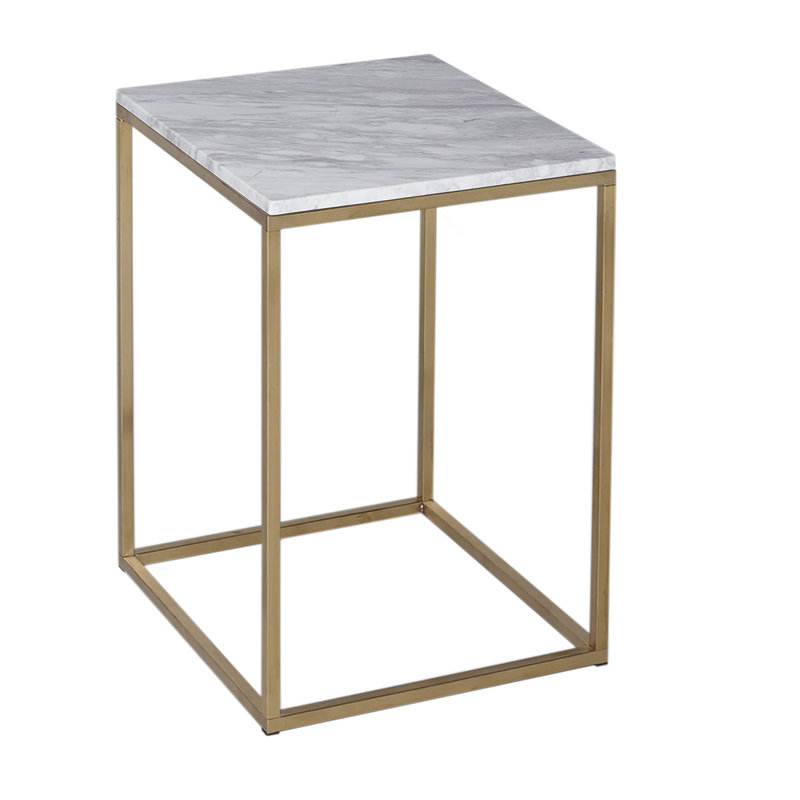 Licata End Table, Marble / Brass